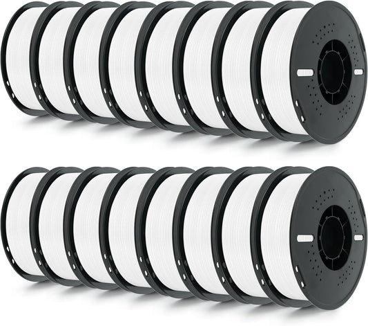 Kingroon 16KG White PLA Filament 1.75mm 3D Printer Filament Pla Filament Dimensional Accuracy +/- 0.02mm, Fit Most FDM Printer, 1KG X 16 Spools