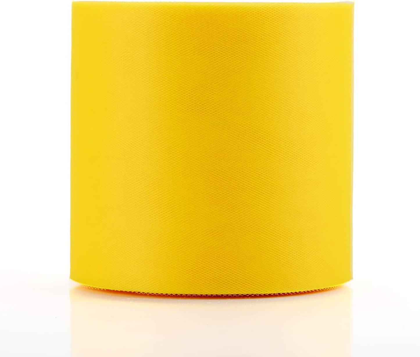 Tulle Fabric Roll, 6” by 200 Yards (600FT) Tulle Organza Fabric Spool for DIY Tutu Skirt Baby Shower Decor Wedding Backdrop Crafts Birthday Party Supplies (Yellow)