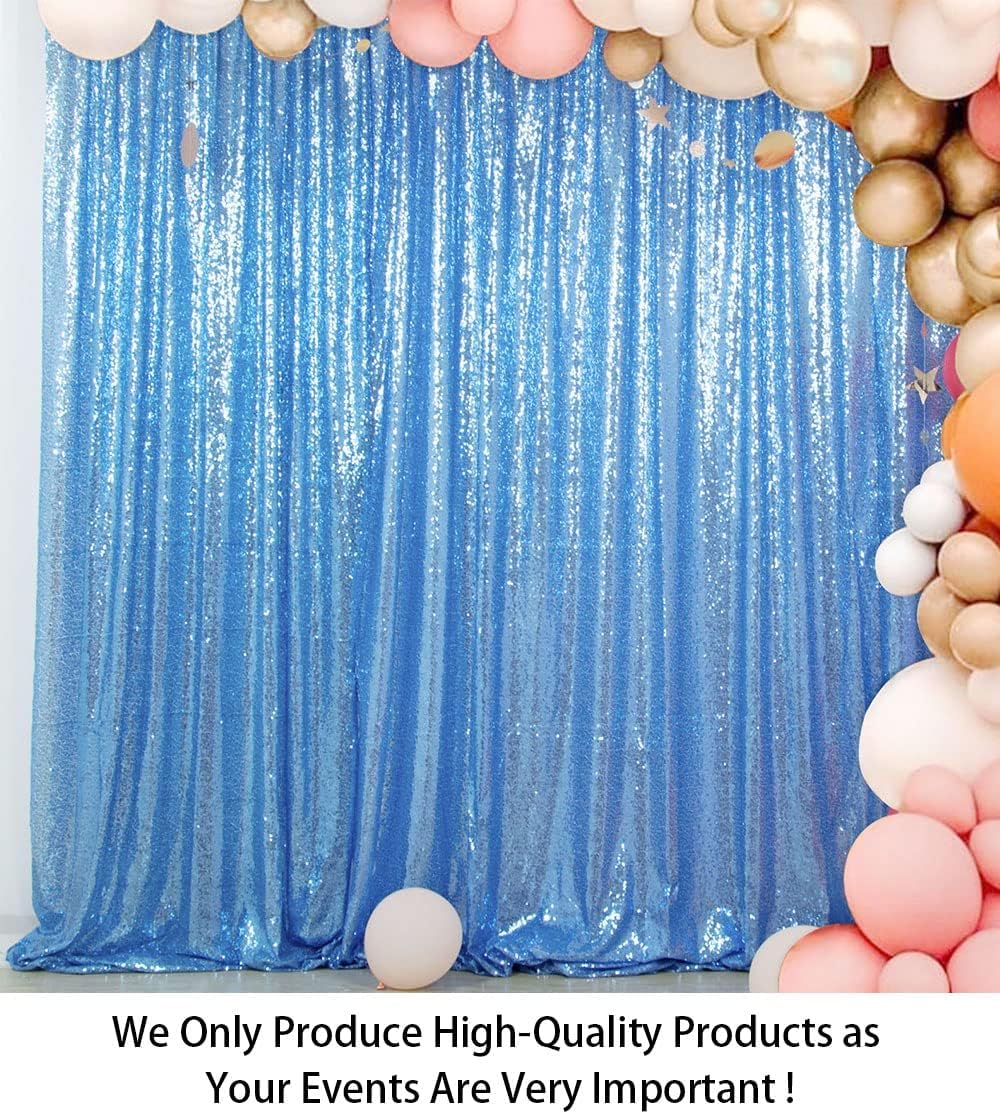 ShiDianYi Sequin Backdrop Baby Blue Sequin Photo Backdrop 4FT X 6FT Wedding Photo Booth Backdrop Shimmer Photography Background Ceremony Background