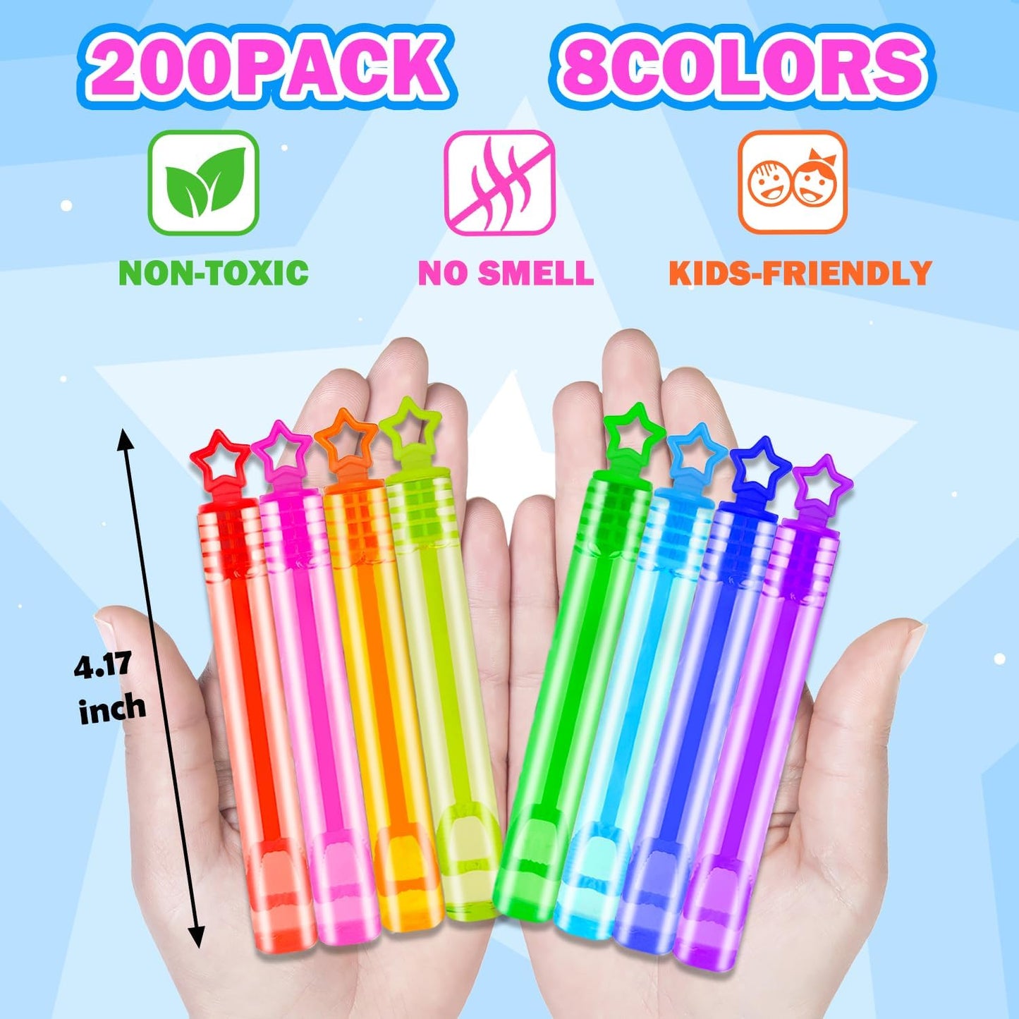 Bulk Toys for Kids Prizes 200 Pack, Mini Bubble Wands Party Favors for Toddlers, Small Halloween Pinata Goodie Bag Stuffers, Carnival Supplies Giveaways Handouts Stocking Stuffers for Girls and Boys