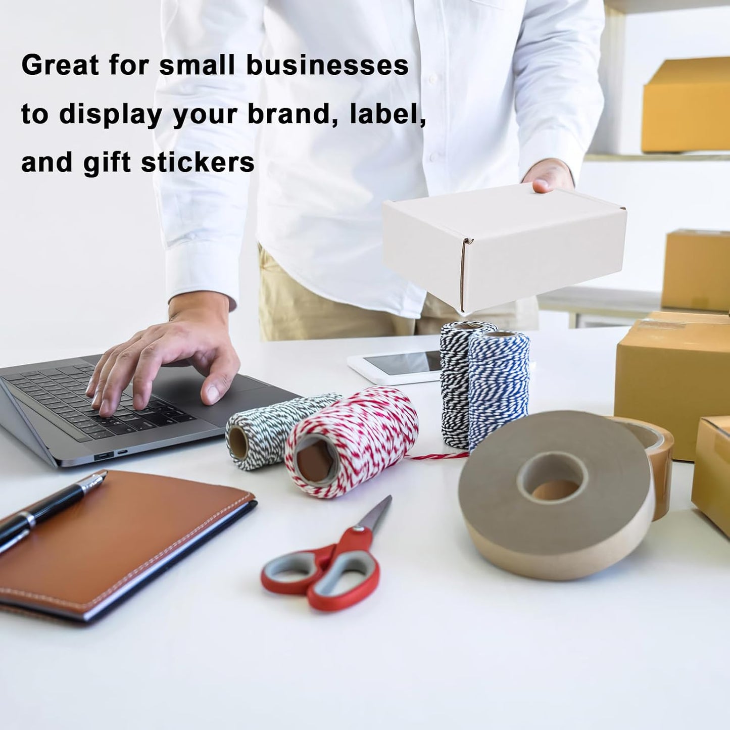 MEBRUDY 6x4x2 Inches Shipping Boxes Pack of 50, Small Corrugated Cardboard Box for Mailing Mailer Packing, White