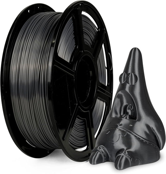 Flashforge 3D Printer Filament Silk PLA 1.75mm 1kg Spool-Dimensional Accuracy +/- 0.02mm (Metal Grey)