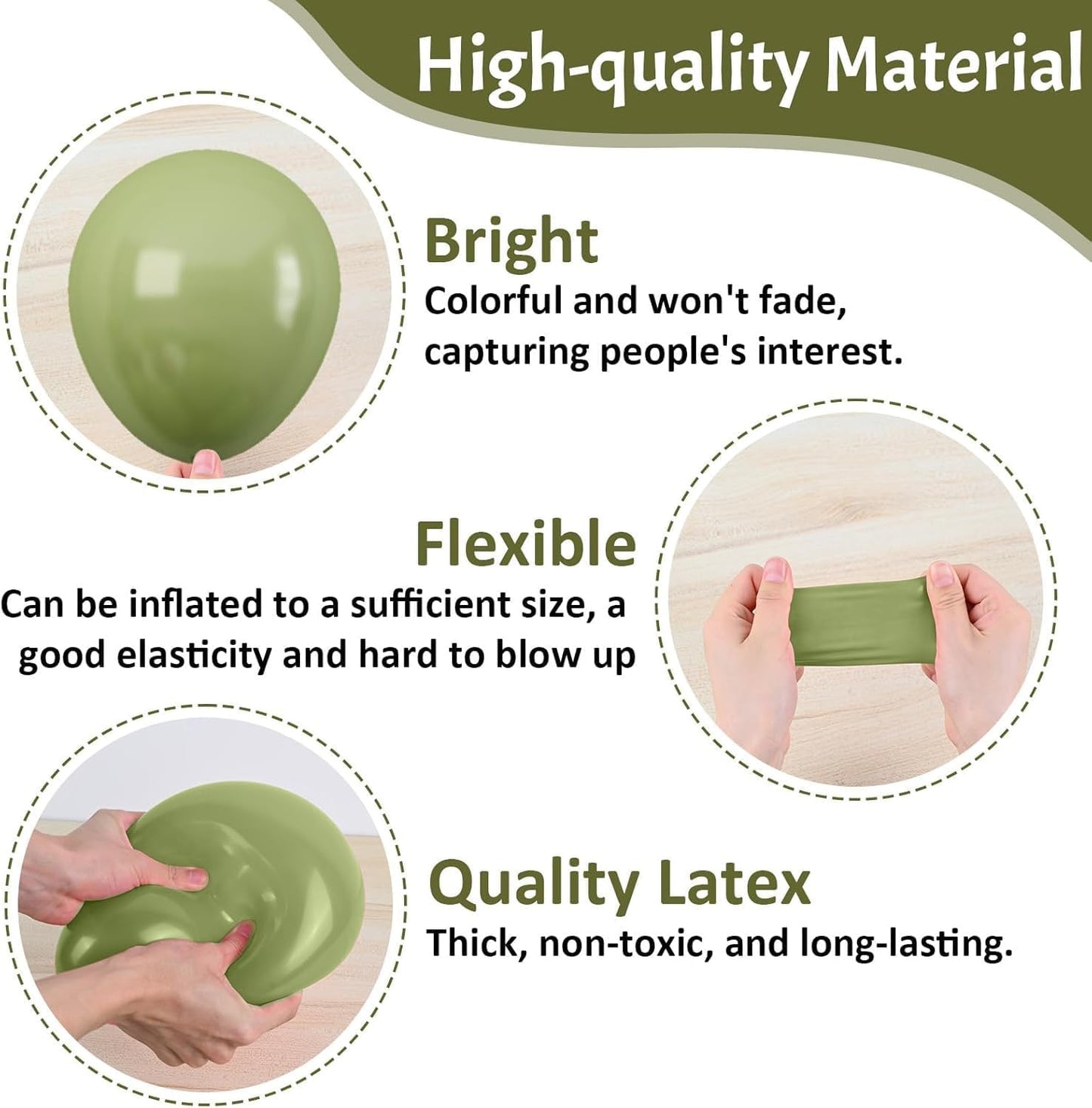 Paready Pink and Green Balloons, 50 PCS Sage Green Pink Balloons, 12 Inch Metallic Gold Confetti Avocado Green Sand White Balloons for Birthday Jungle Wedding Graduation Baby Shower Party Decorations