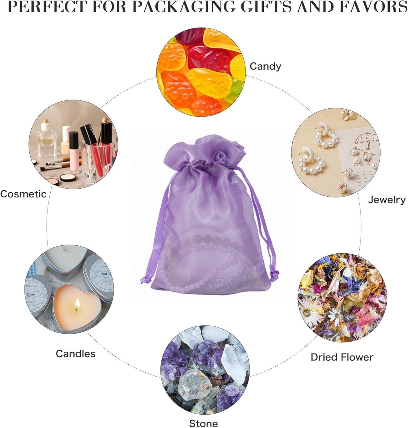 20 Pcs Purple Small Organza Bags 3X4 inch for Wedding Favors with Drawstring, Mini Mesh Gift Bags Jewelry Pouch for Candy Bridal Shower Party Favor Baby Shower Christmas