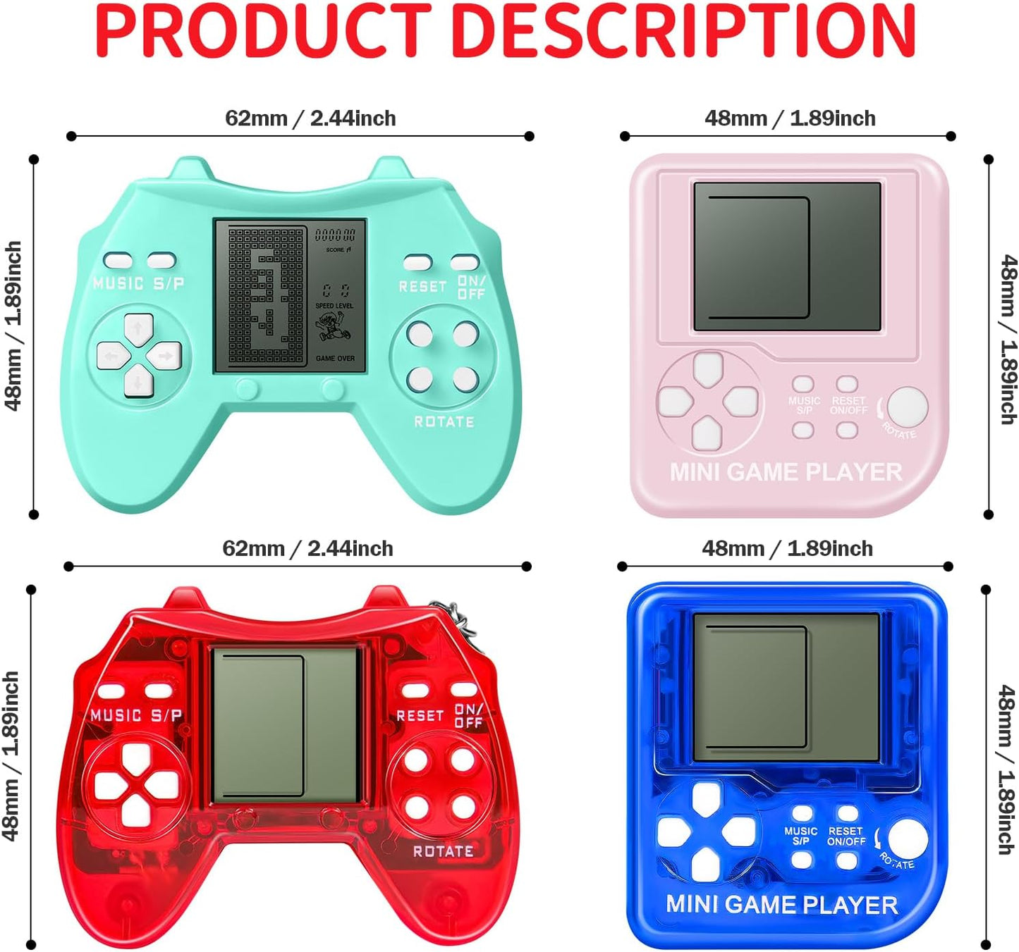 24Pcs Video Game Party Favors Video Game Keychain Gamer Party Favors Video Game Party Supplies Arcade Mini Gaming Keychain for Boys and Girls