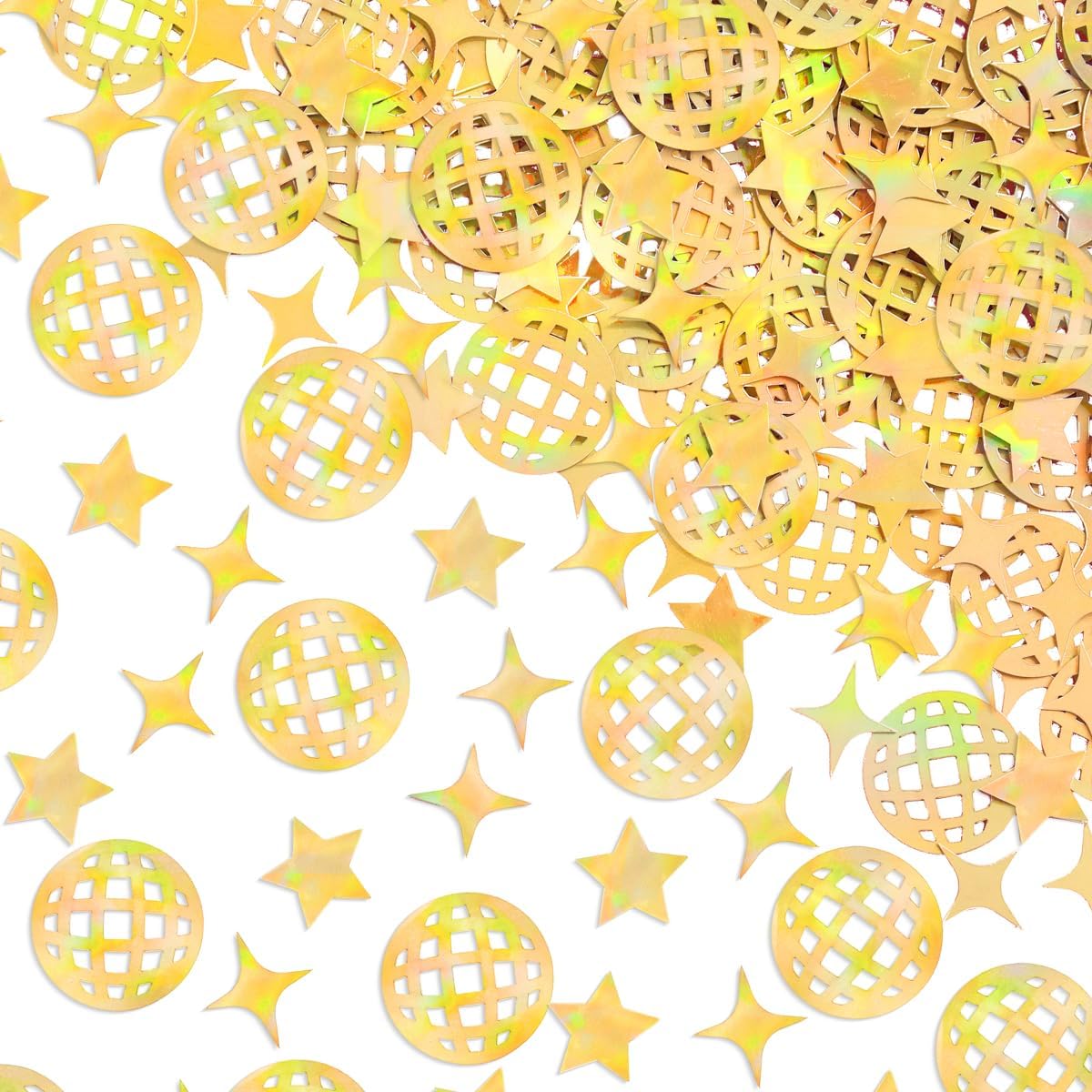 xo, Fetti Gold Disco Foil Confetti - 200 pc | Birthday Party Accessory, Bachelorette Favor, Boogie DIY Activity, Bday Decoration, Glitter Table Decor, Groovy Tablescape