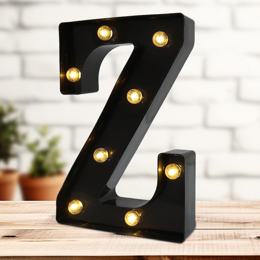 Led Marquee Letters, 8.58 Inch Black Light Up Letters, Small Led Letter Lights, Battery Powered Lighted Letterfor Table, Party, Birthday, Christmas Decor (Black, Letter Z)