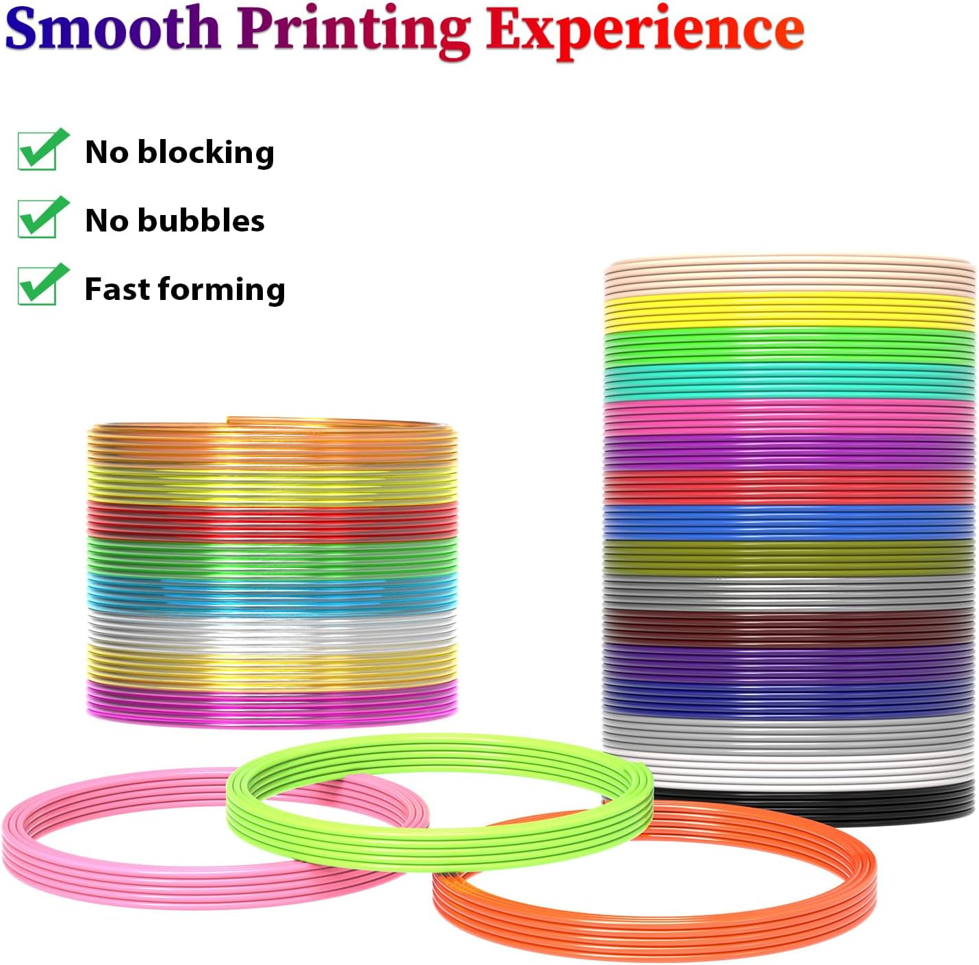 36 Colors 3D Pen Filament 1.75mm PLA, Each Color 32.8 Feet, Total 1181 Feet 3D Pen Filament Refills 3D Printing Pen Refills with High-Precision Diameter Not Compatible with 3Doodler Pen