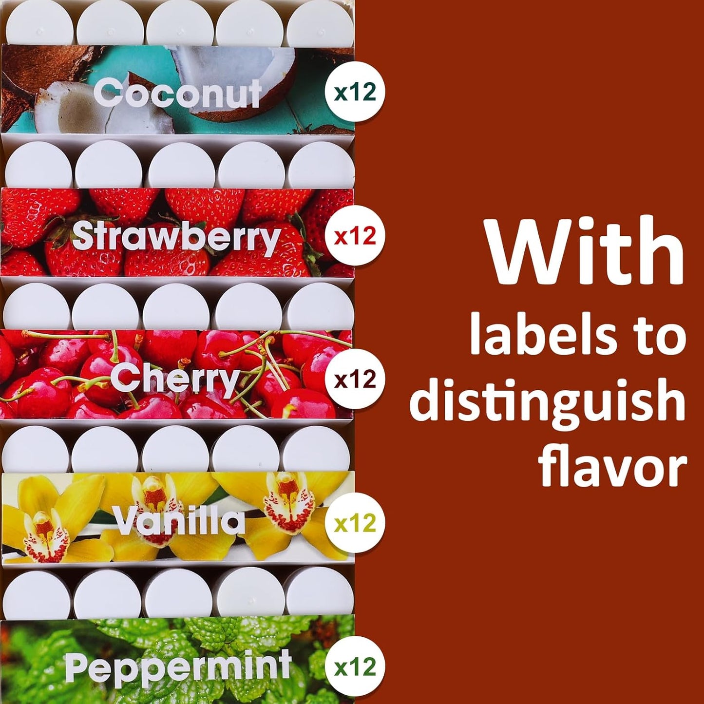 60 Pack Lip Balm Unlabeled, Natural Lip Balm Bulk Blank Tube, Personalized Lip Balms for Party Favors Adults and Bridal Shower Favors or Baby Shower Gifts-5 Flavors