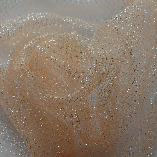 Glitter Tulle Fabric 56 Inch by 5.5 Yards Fabric Tulle Bolt for Wedding Christmas Decorations DIY White Tutu Baby Shower Table Skirt Ceiling Decor Birthday Party Craft Supplies-Champagne Gold