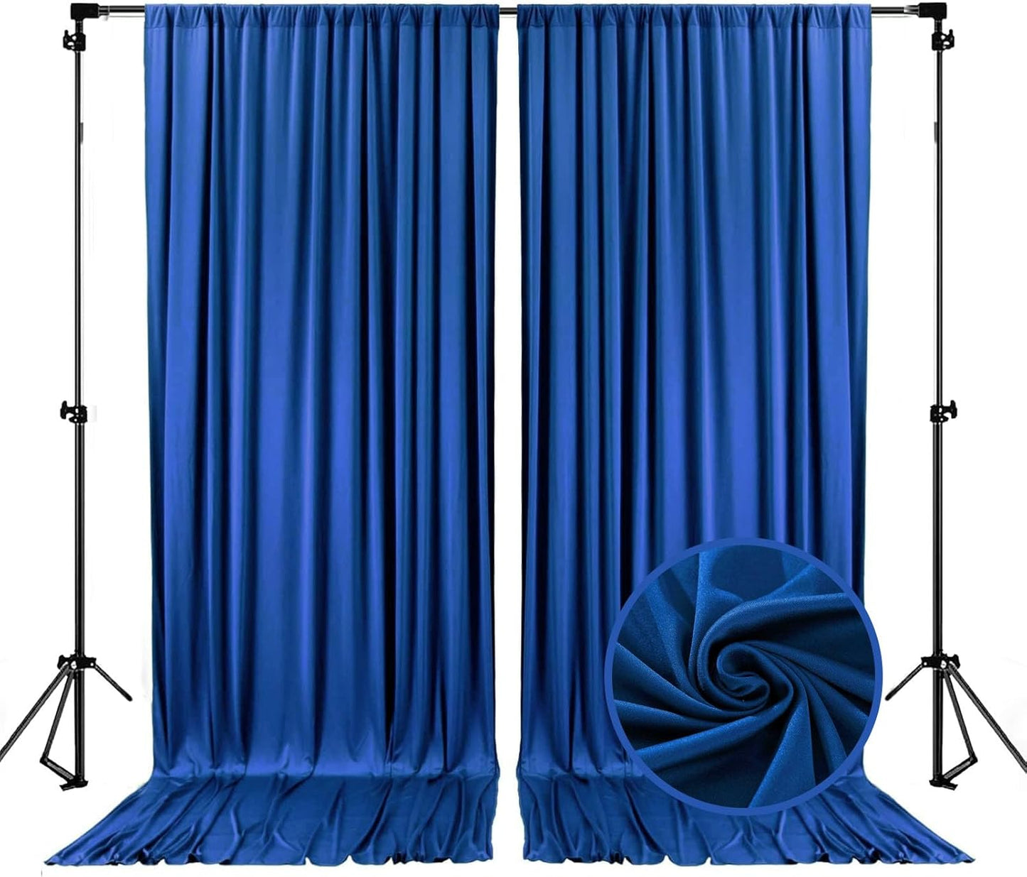 10 x 7 Feet Royal Blue Backdrop Curtain for Partie, Background Curtains for Photoshoot, Birthday, Wedding, Halloween, Thanksgiving, Christmas, New Year Party Decorations 5Ft x 7Ft, 2 Panels