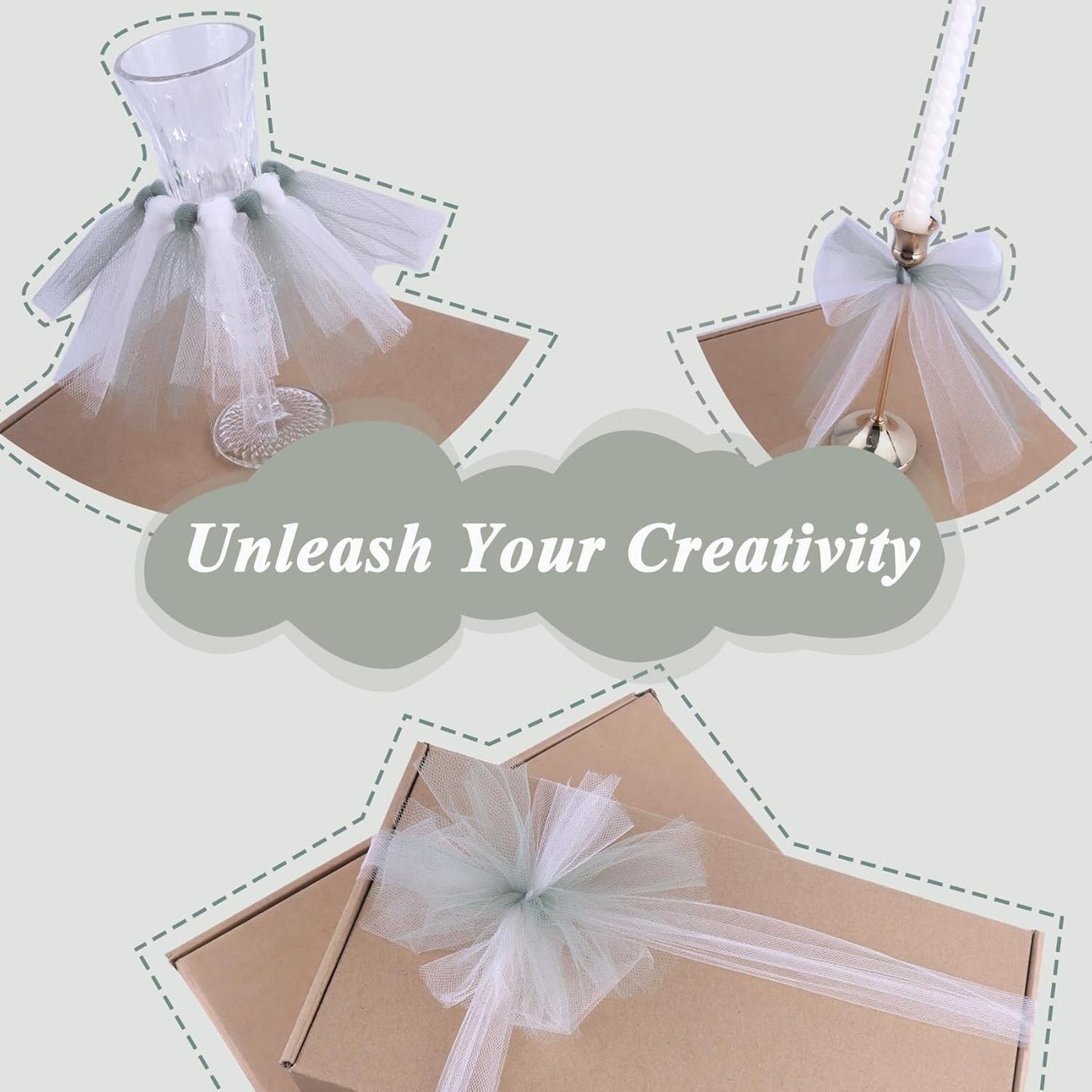 Moss Green Tulle Fabric Roll 6" by 100 Yards (300 ft) Soft Tulle Spool for DIY Crafting Favor Supplies, Tutus, Wedding, Party Decorations, Gift Wrapping