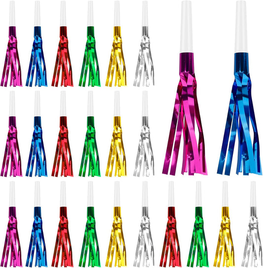 Gold Noise Makers Party Blowers 24 PCS Noise Maker Party Blowers Party Horns Birthday Blowers Party Whistles Gold Party Favors for Adults Birthday Party Sporting Events Halloween Party New Year Party