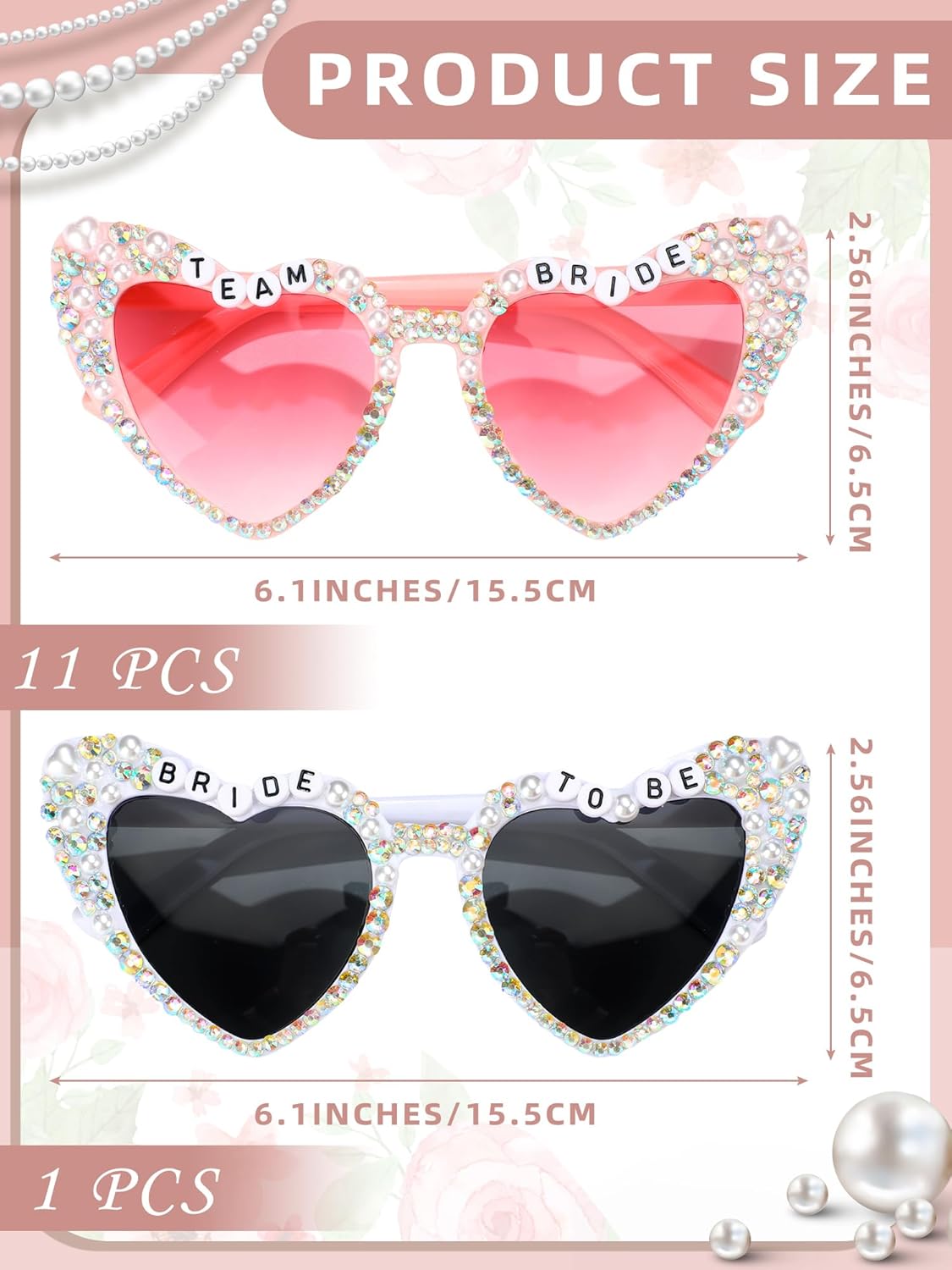 12 Pcs Bachelorette Party Sunglasses for Bridesmaids Bride Sunglasses for Wedding Party Favors