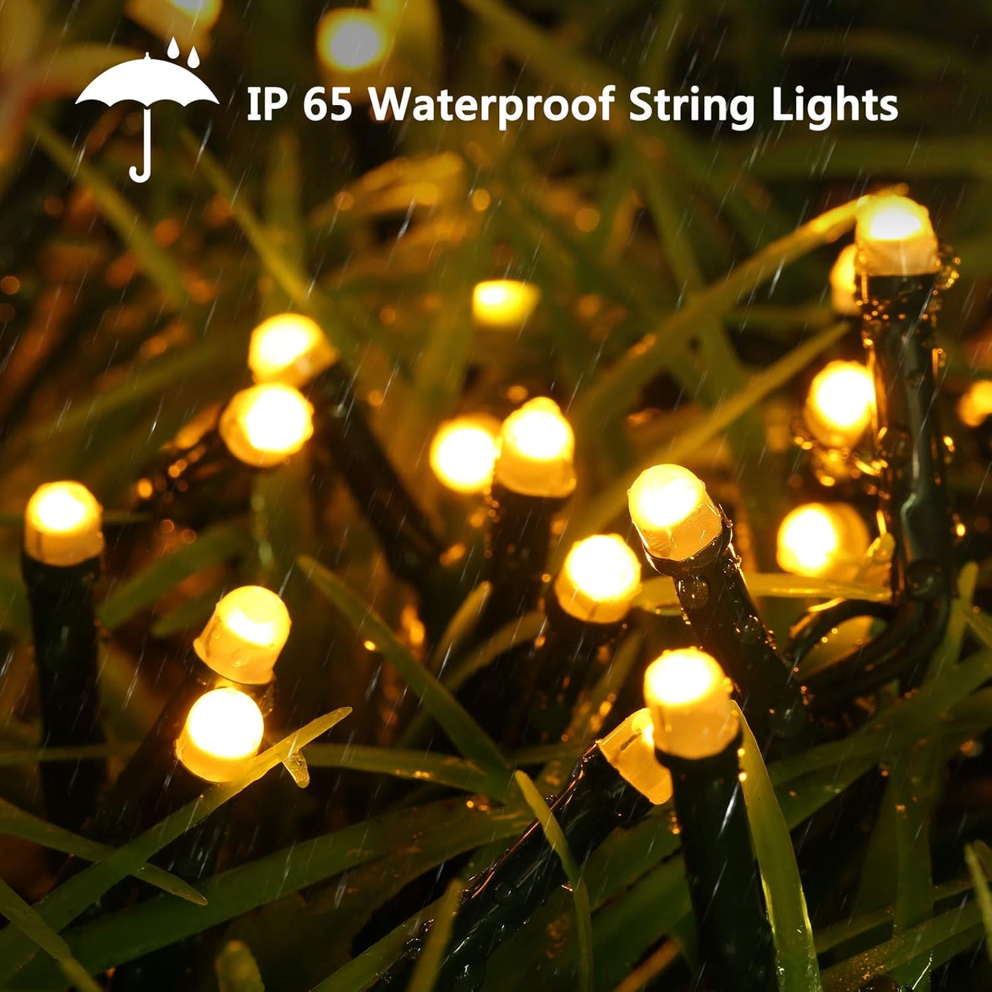 Toodour Solar Christmas Lights, 121ft 350 LED 8 Modes Outdoor Christmas String Lights, Waterproof Solar String Light for Xmas Tree, Fence, Holiday, Party, Balcony, Outdoo Xmas Decorations -Warm White
