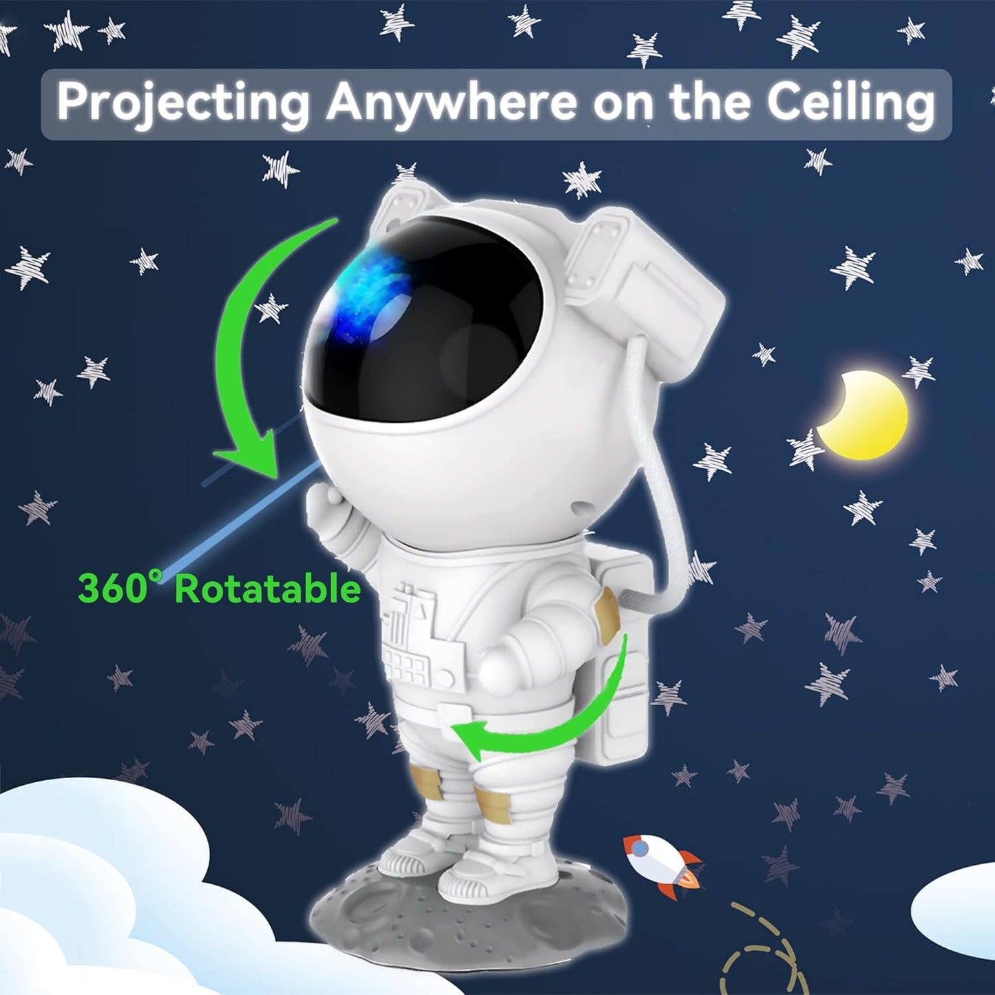 Star Projector Galaxy Night Light Astronaut Starry Nebula Ceiling LED Lamp with Timer and Remote Gift for Kids