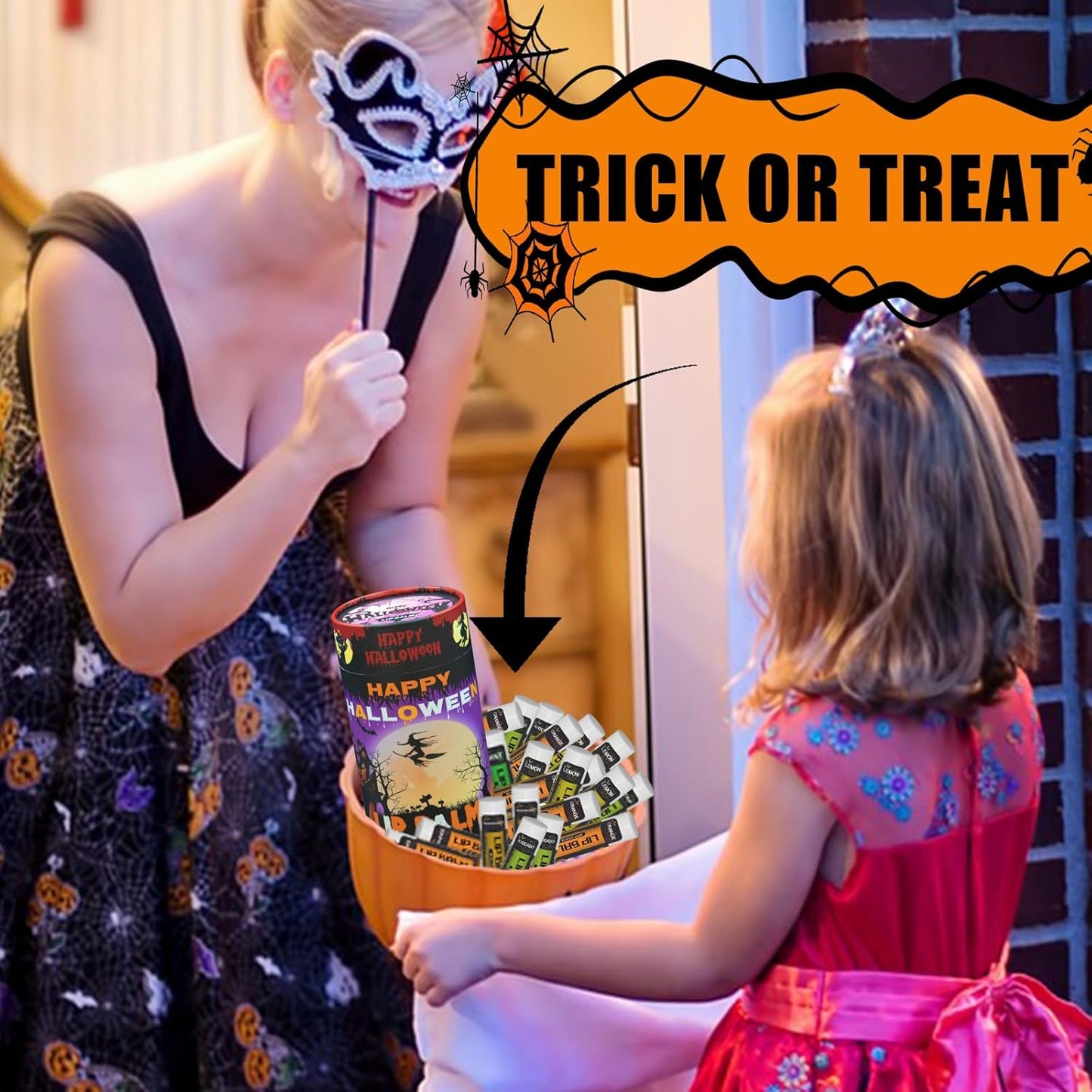 Yopela 76 Pack Halloween Natural Lip Balm Bulk with Vitamin E and Coconut Oil Lip Care Set - Moisturizing, Soothing, and Repairing Dry and Chapped Lips