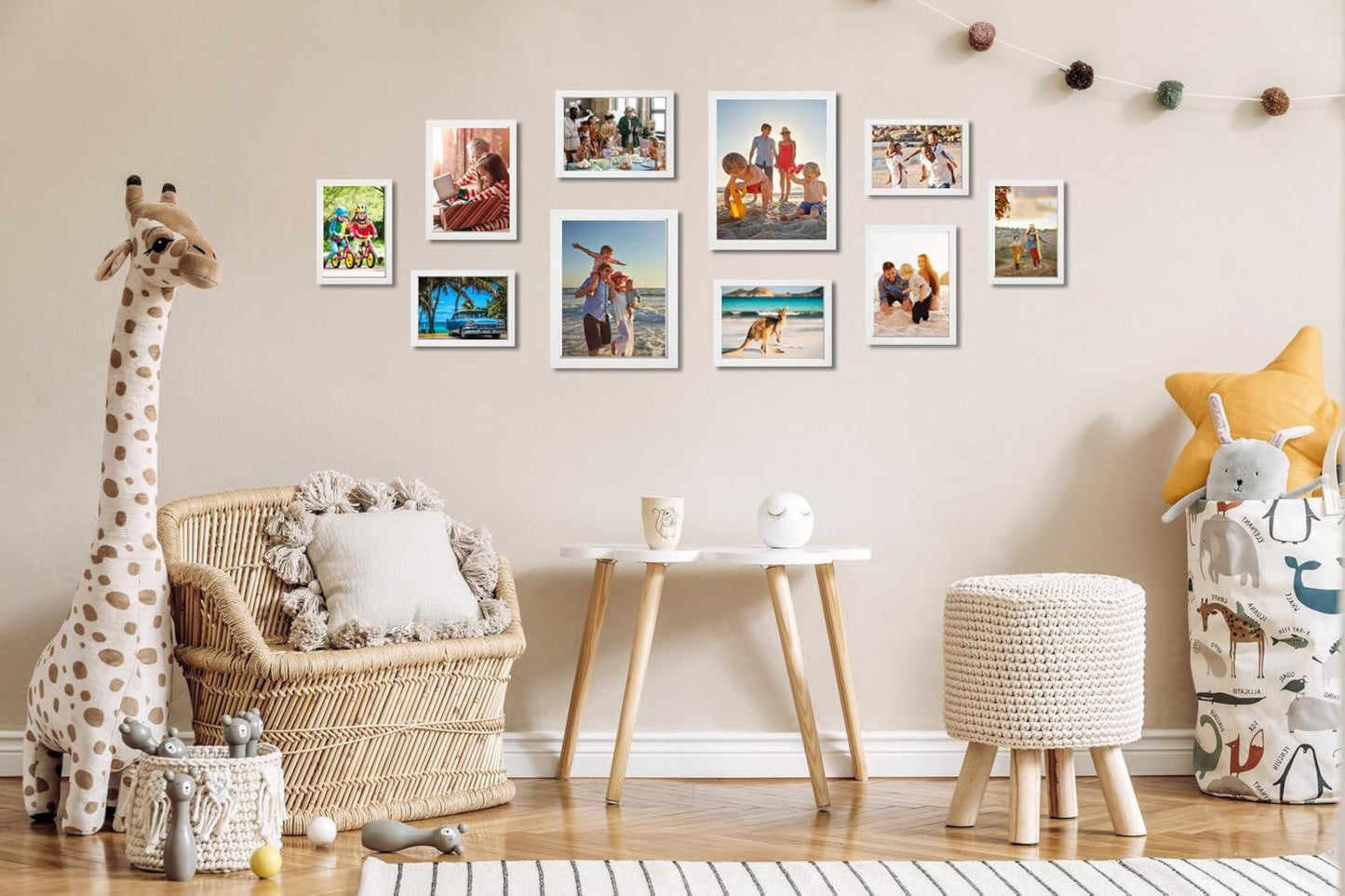 KTKDE A2 Picture Frame White Woodgrain Display 16.5x23.4 inch Poster Frames Vertical & Horizontal Wall Hanging Large Picture Frame and Artwork-Perfect for Christmas gifts and Home Decor