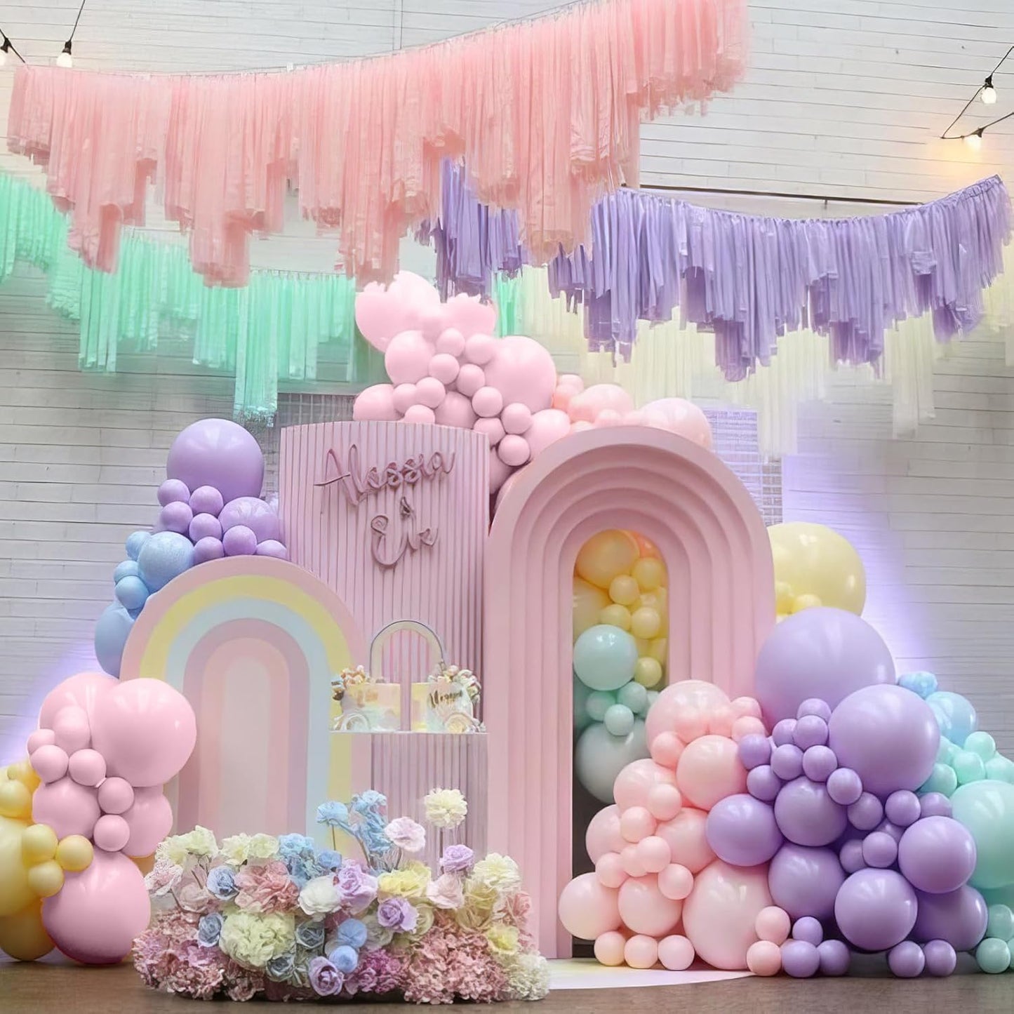 Pastel Balloons, Multicolor Macaron Balloons Colorful Latex Party Balloon, Baby Pink Blue Purple Yellow and Teal Rainbow Confetti Balloon for Kids Pastel Birthday Easter Party Baby Shower Wedding