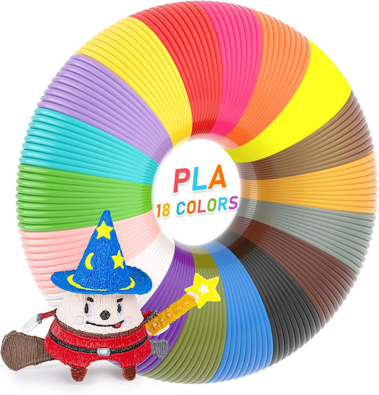 FIROS 3D Pen Filament Refills, 18 Colors 3D Pen PLA Filament, Each Color 10 Feet, Total 180 feet 3D Printing Pen PLA Filament, Compatible with SCRIB3D MYNT3D 3D Pen, Not Suitable for 3Doodler