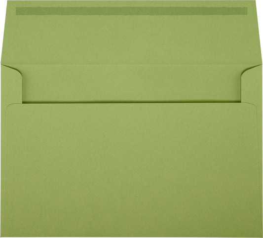LUXPaper A9 Invitation Envelopes | Peel & Press | 5 3/4" x 8 3/4" | Avocado Green | 80lb. Text | 50 Qty