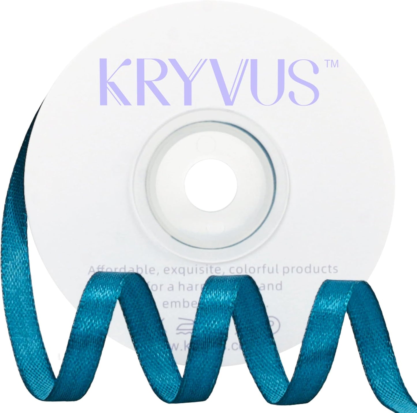 Turquoise Satin Ribbon 1/4 inch X Continuous 25 Yards, Single Face Polyester Ribbon Perfect for Gift Wrapping, Flower Bouquet, Wedding Decor, Crafts, Bow Making, Sewing and More