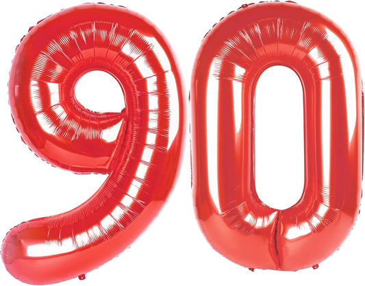 Red 90 Number Balloon