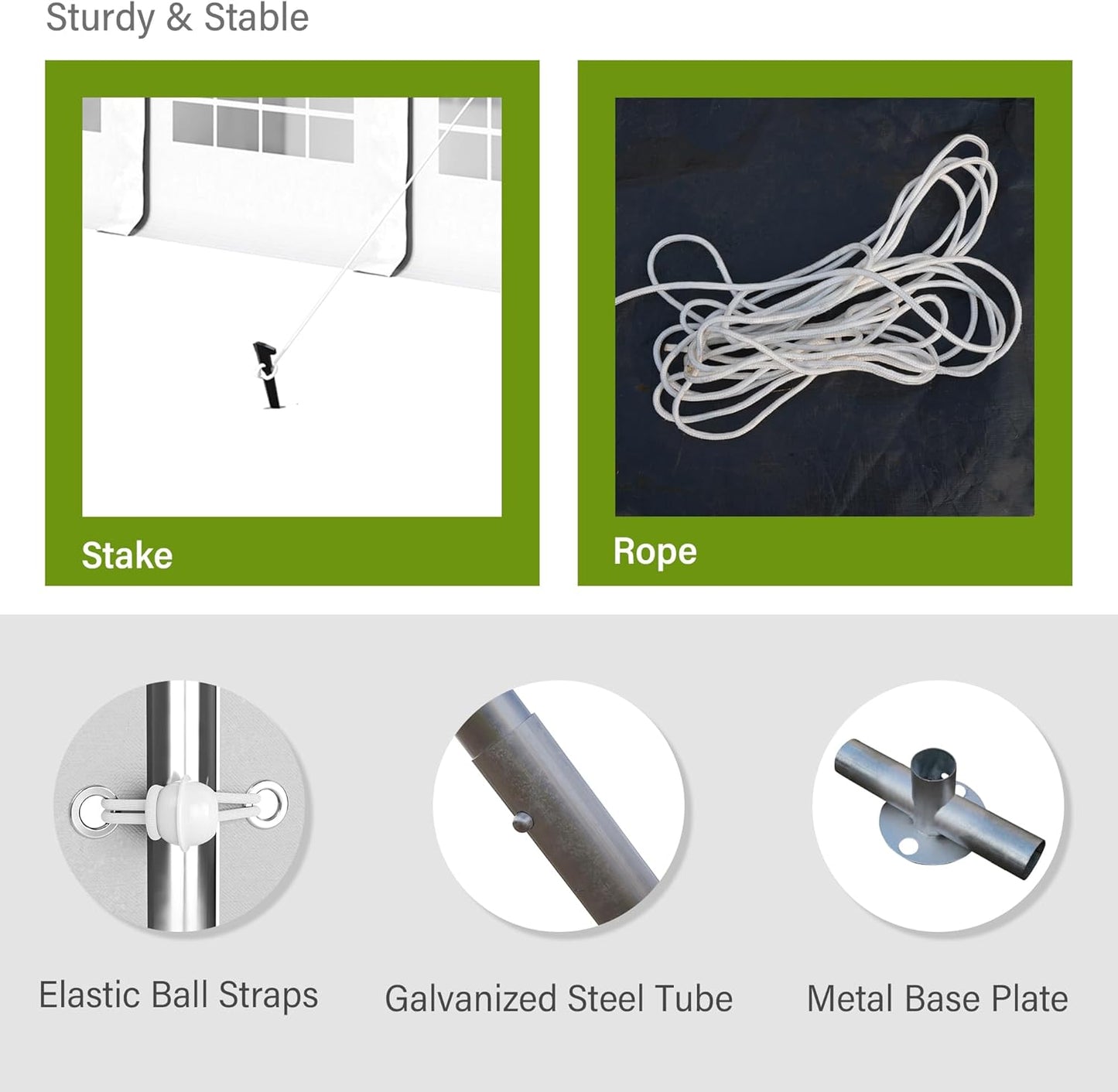 HERA'S PALACE 16'x 20' Outdoor Tents for Parties Large Canopy Tent with 8 Removable Sidewalls Heavy Duty Party Tent for Graduation Wedding and Birthday