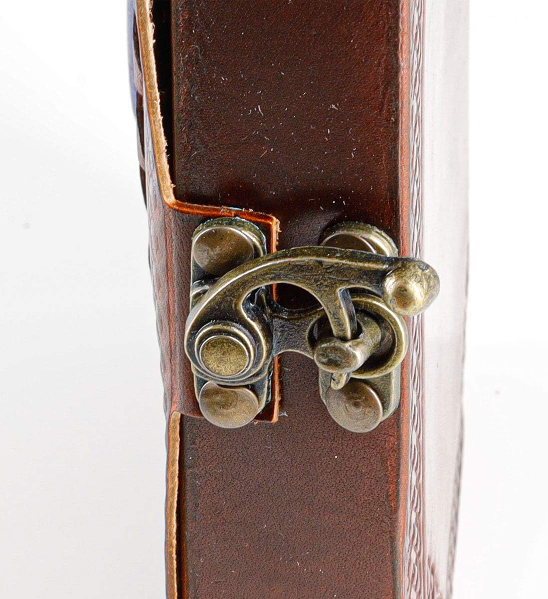 Vintage Leather Journal Handmade Buffalo Non-Refillable Deckle Edge Paper – Leather Bound Journal for Women Men Vintage C-Lock Closure Ideal for Writing & Travel for Artists