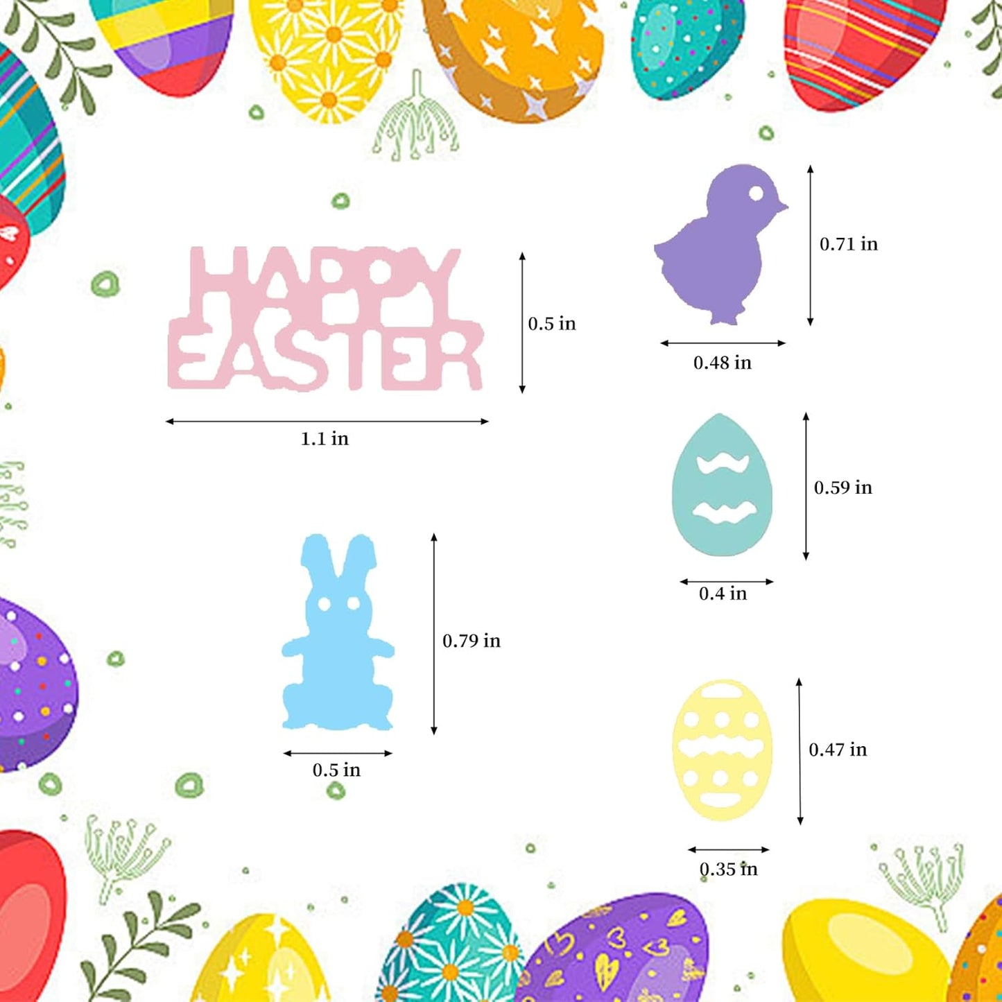 2000Pcs Easter Table Confetti, Bunny Rabbit Egg Chicken Shape Glitter Metallic Foil Table Scatters Spring Party Decorations