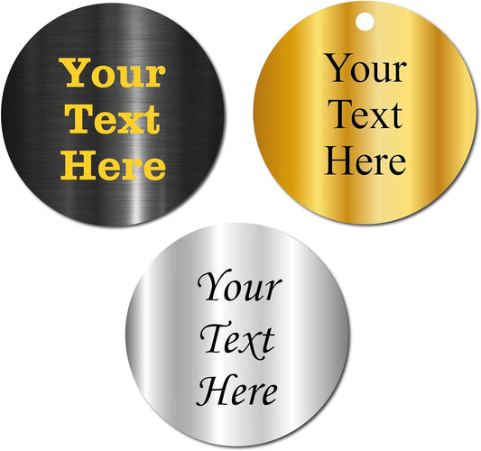Engraved Round Metal tag, Custom Engraved Circle Plate, Personalized Aluminum disc, Etched Metal disk, Customized Round Steel plaque