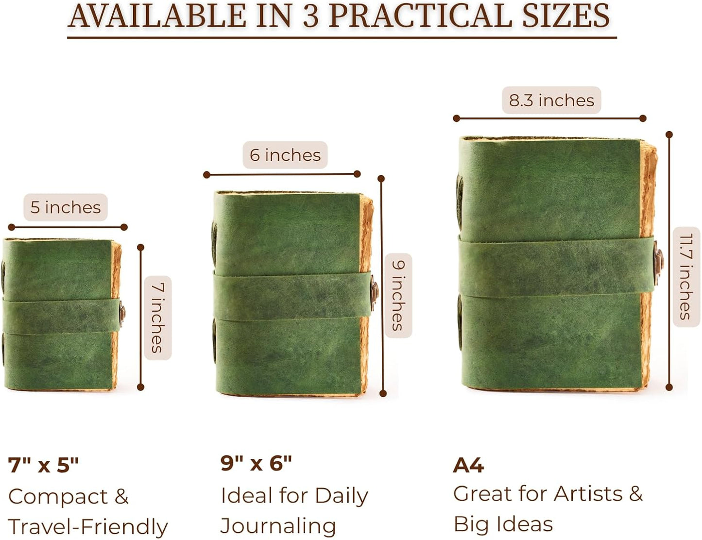 NomadCraftsCo. Vintage Leather Journal - Lock Closure, Book of Shadows Journal, Grimoire Journal, Witch Journal, Vintage Journal 240 pages Antique Deckle Edge Paper