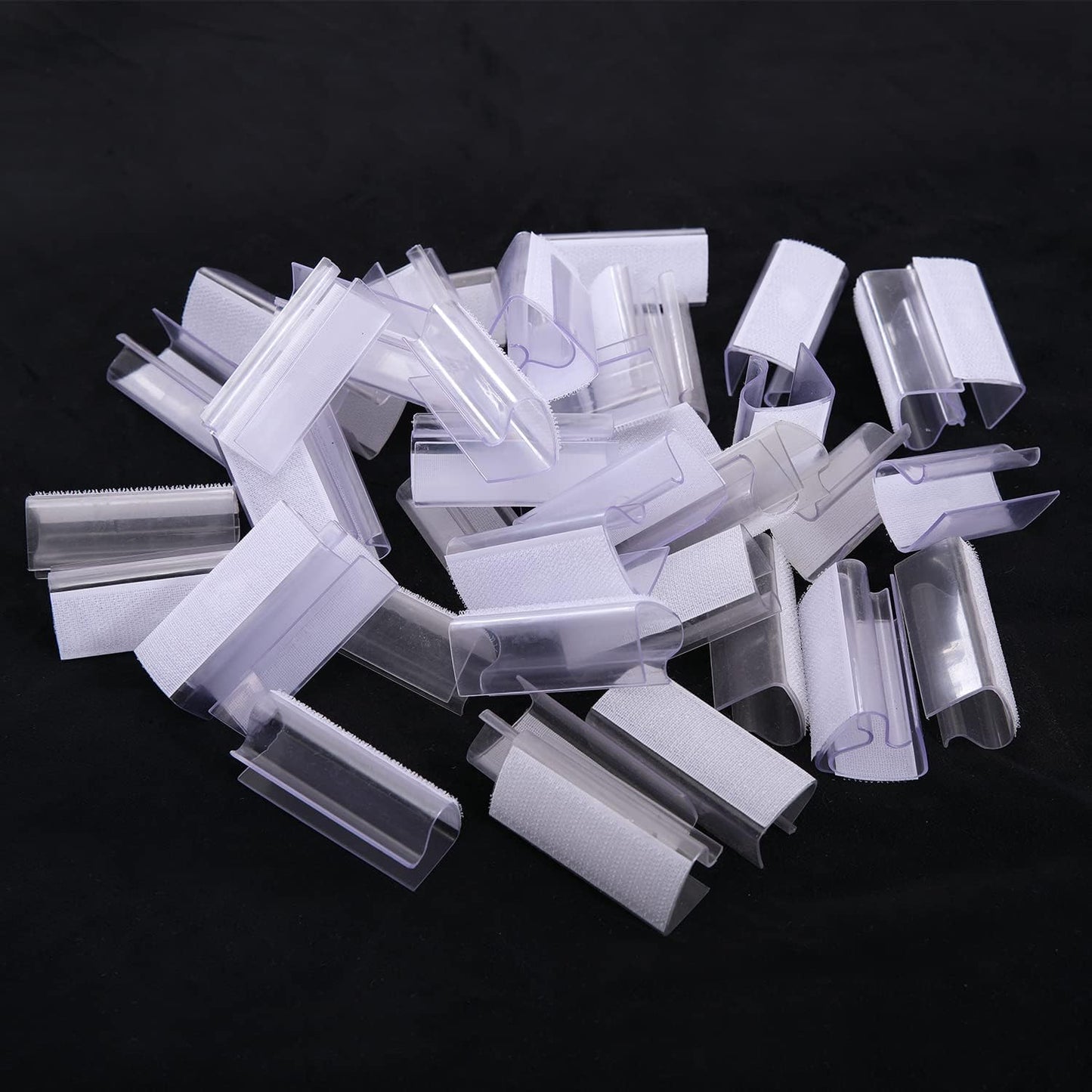 50Pcs Table Skirting Clips, Clear Plastic Table Skirt Clips with Hook Fastener Fits 3/4" to 1" Tables for Indoor Outdoor Events Wedding Meeting