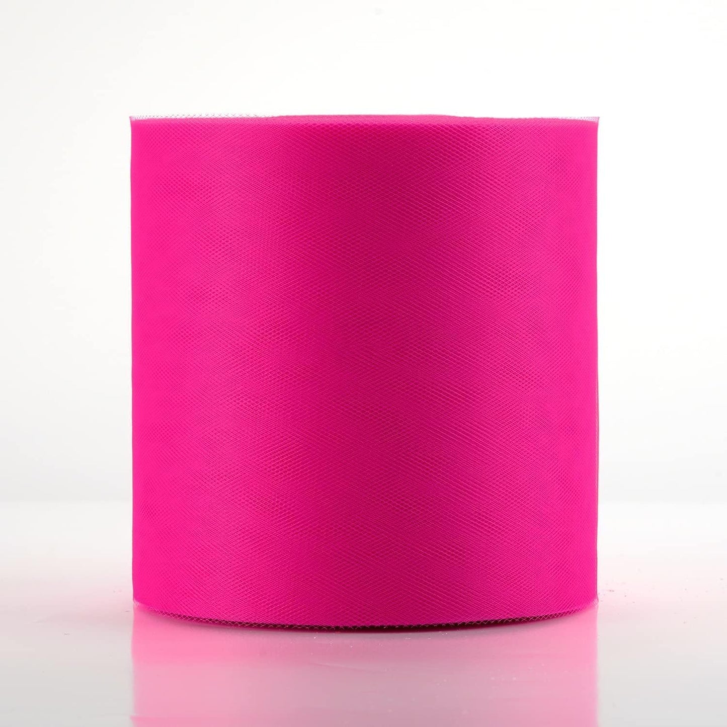 Tulle Fabric Roll, 6” by 200 Yards (600FT) Tulle Organza Fabric Spool for DIY Tutu Skirt Baby Shower Decor Wedding Backdrop Crafts Birthday Party Supplies (Dark Pink)