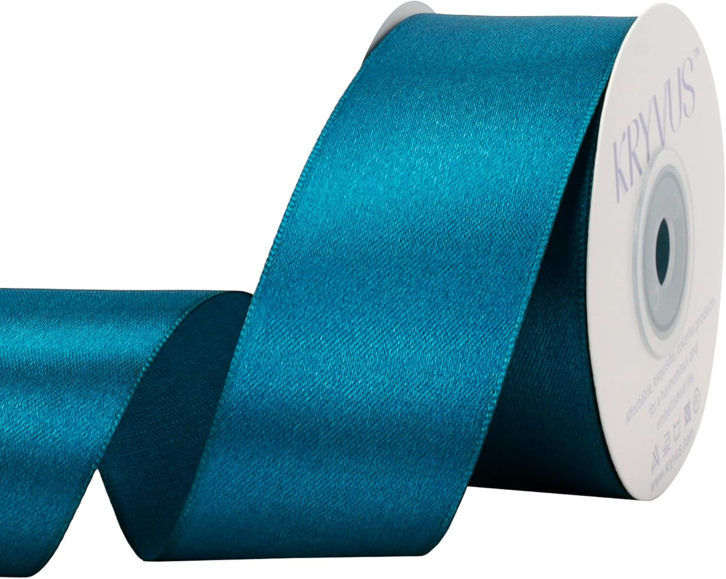 Turquoise Satin Ribbon 1-1/2 inch X Continuous 25 Yards, Single Face Polyester Ribbon Perfect for Gift Wrapping, Flower Bouquet, Wedding Decor, Crafts, Bow Making, Sewing and More
