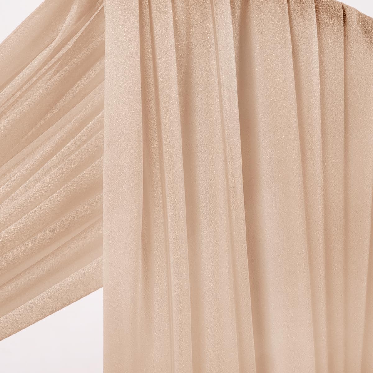 Socomi Wedding Arch Draping Fabric 29" x 20Ft 4 Panels Nude Sheer Outdoor Curtain Drapes Extra Long for Bridal Baby Shower Ceremony Birthday Party Decor