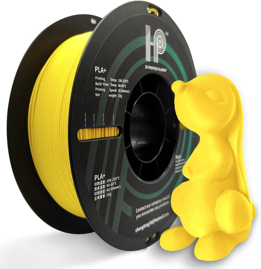 PLA Filament, Matte PLA, 3D Printer Filament, PLA Filament 1.75mm Dimensional Accuracy +/- 0.02mm, 1KG Spool (2.2 lbs), Fit Most FDM Printer (Matte Yellow)