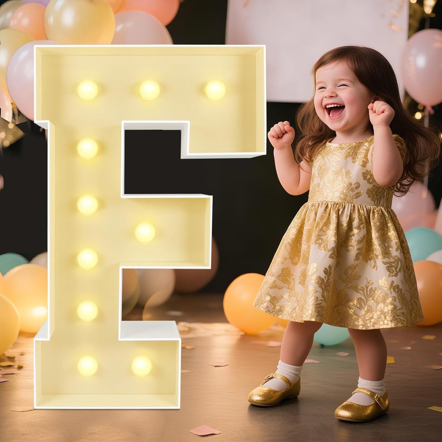 Marquee Light Up Letters: 3FT Large Decorative Signs for Party Decorations Baby Shower Birthday Wedding Engagement Anniversary, 3 Feet Tall Pre-Cut DIY Foamboard Letter F - Easy to Assemble