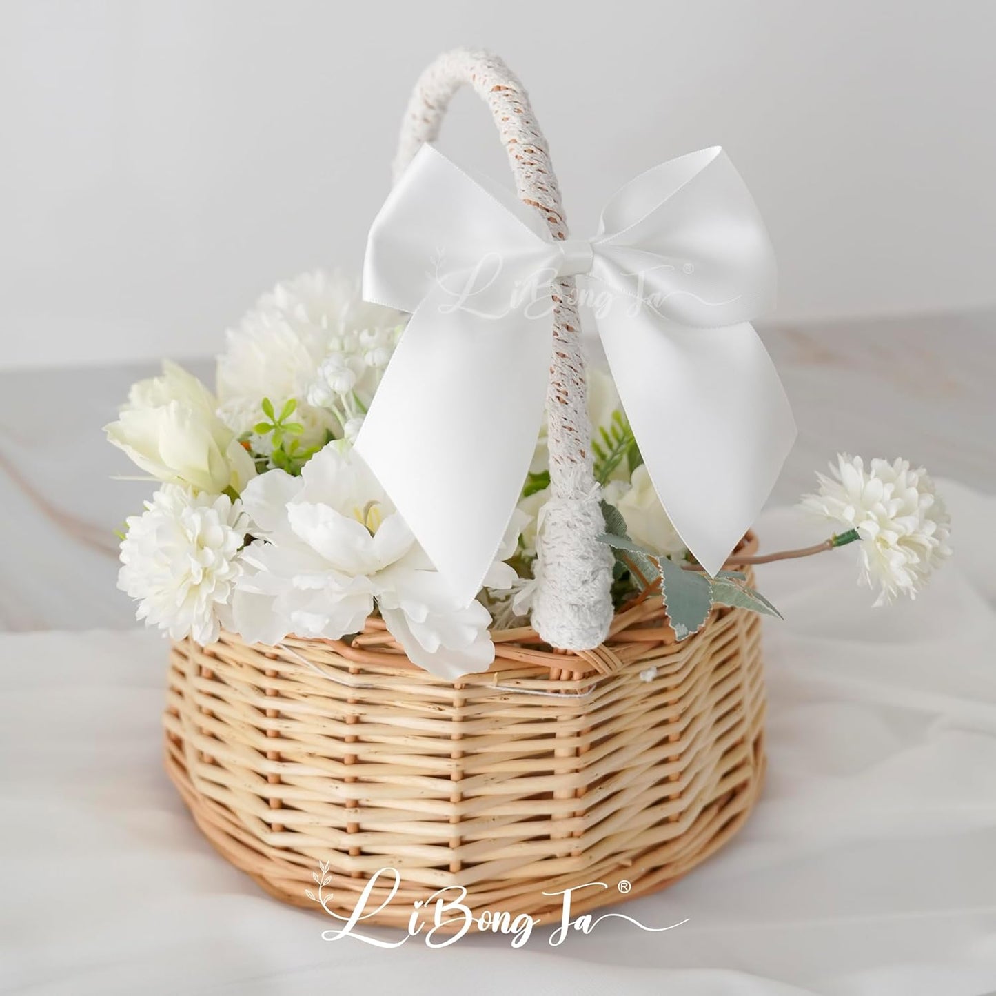 5'' White Bow Party Decorations Satin Bows, Twist Tie Bows for Treat Bags, Cake Pops, Pre-Tied Bow Premade Ribbon Bows for Crafts, Holiday Bows for Gift Wrapping, Wedding Decor-24 Counts