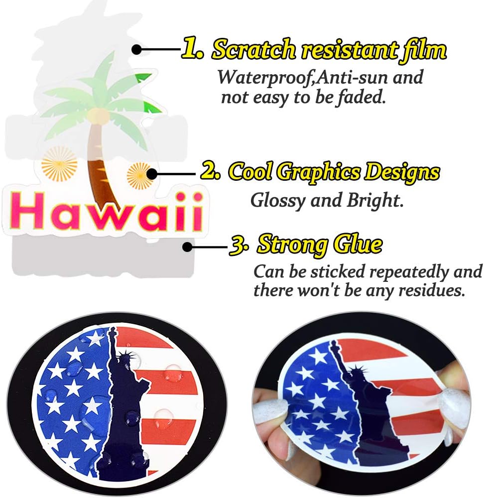 QTL Luggage Stickers for Adults Kids Travel Stickers for Luggage for Easy Identification Waterproof Vinyl Packs 100Pcs