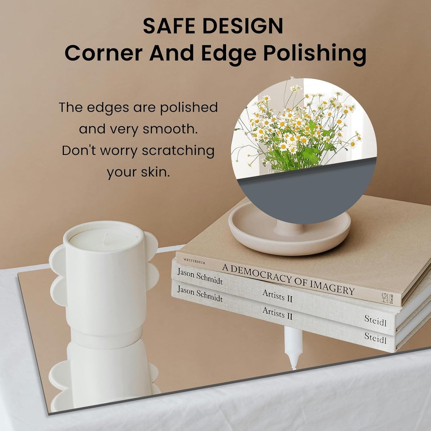 JAMBALAY 12"×5" Mirror Centerpieces for Tables, Set of 12 Glass Mirror Table Centerpieces, Rectangular Glass Mirror Trays, Mirror Candle Plates for Wedding Decorations and Party