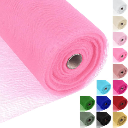 Pink Tulle Fabric Rolls 54 Inch x 40 Yards Large Mesh Tull Bolt for Wedding, Garden Netting, Tutu Skirt, Party Decoration and Craft Supplies