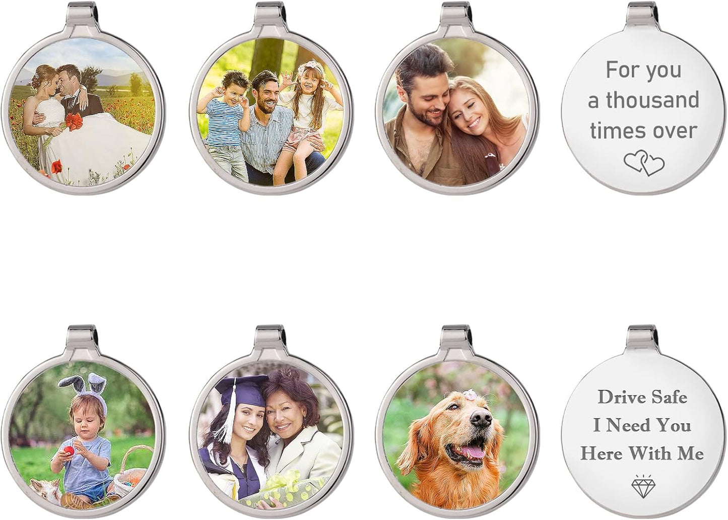 Personalized Custom Keychain with Picture - Turnable Double Sided Colorful Photo Key chains Memorial Gifts for Family Lover