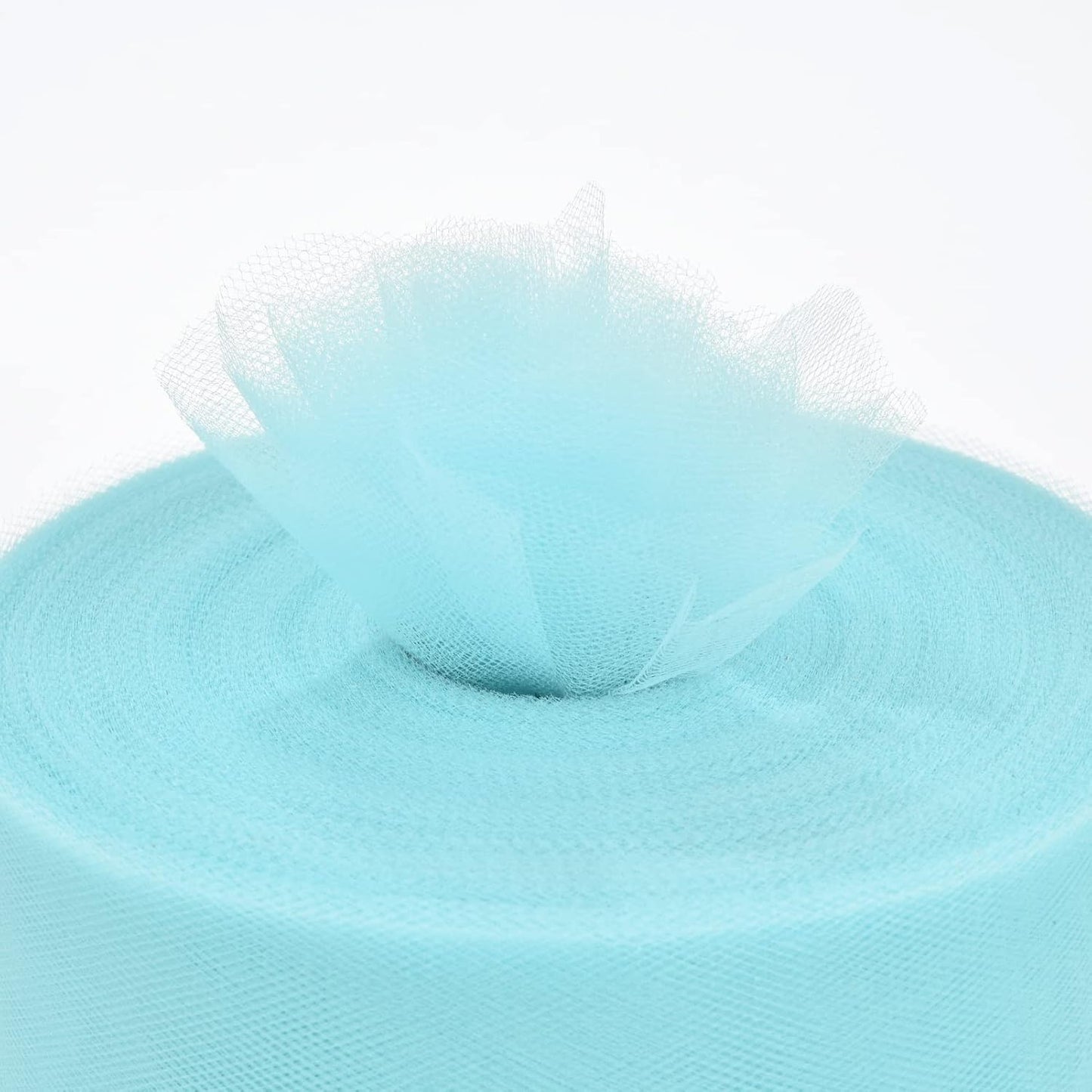 Tulle Fabric Roll, 6” by 200 Yards (600FT) Tulle Organza Fabric Spool for DIY Tutu Skirt Baby Shower Decor Wedding Backdrop Crafts Birthday Party Supplies (Turquoise)