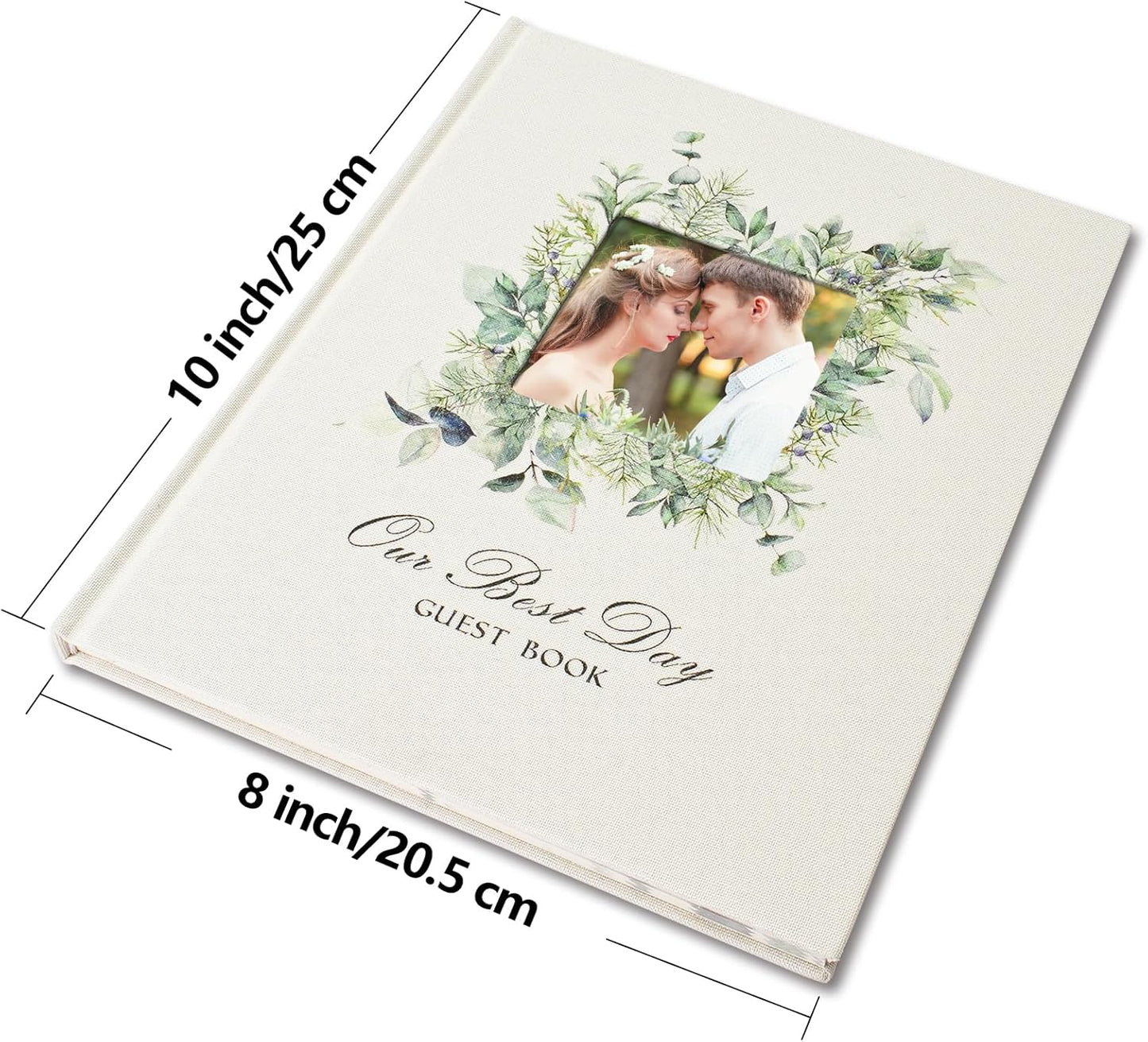 Vienrose Wedding Guest Book Set with 2 Vow Books and A Guest Book,Sign-in Book Personalized Linen Guestbook Polaroid Guest Book Wedding Reception Registry Book