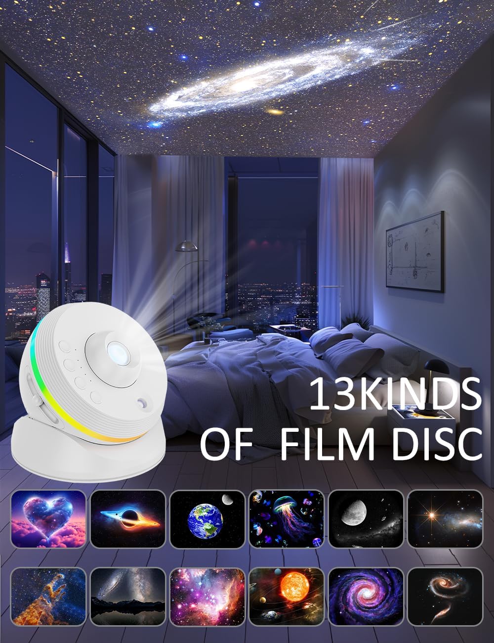 [6th Gen Upgraded] Meteor Galaxy Projector, 13 in 1 Planetarium Star Projector Galaxy Night Light with Realistic Starry Sky Constellation Nebula for Kids Bedroom Living Room Ceiling Decor