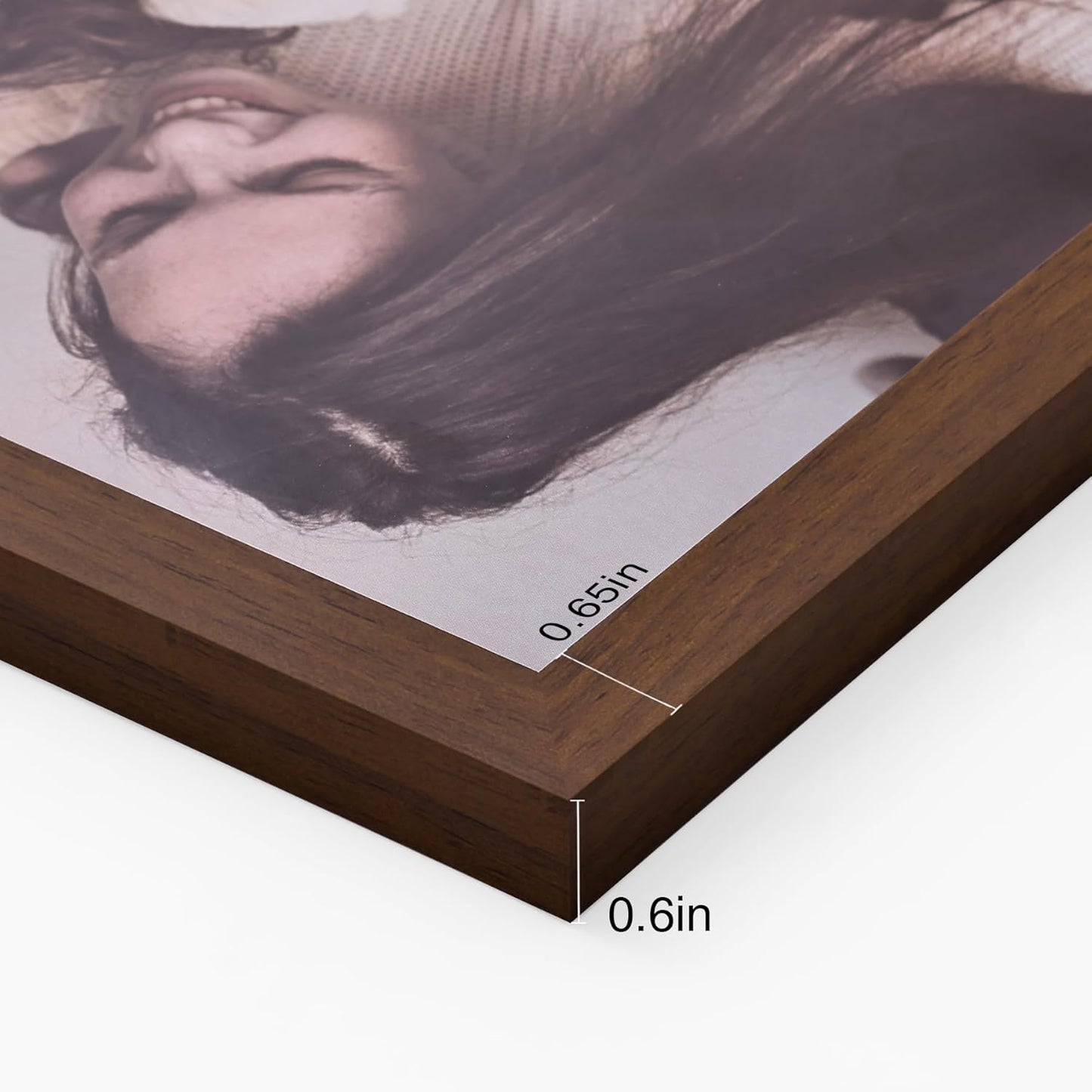 decorUhome Double 4x4 Picture Frame Vertical, Engineered Wood Bifold Photo Frame with Plexiglass for Tabletop Display, 4x4, Brown