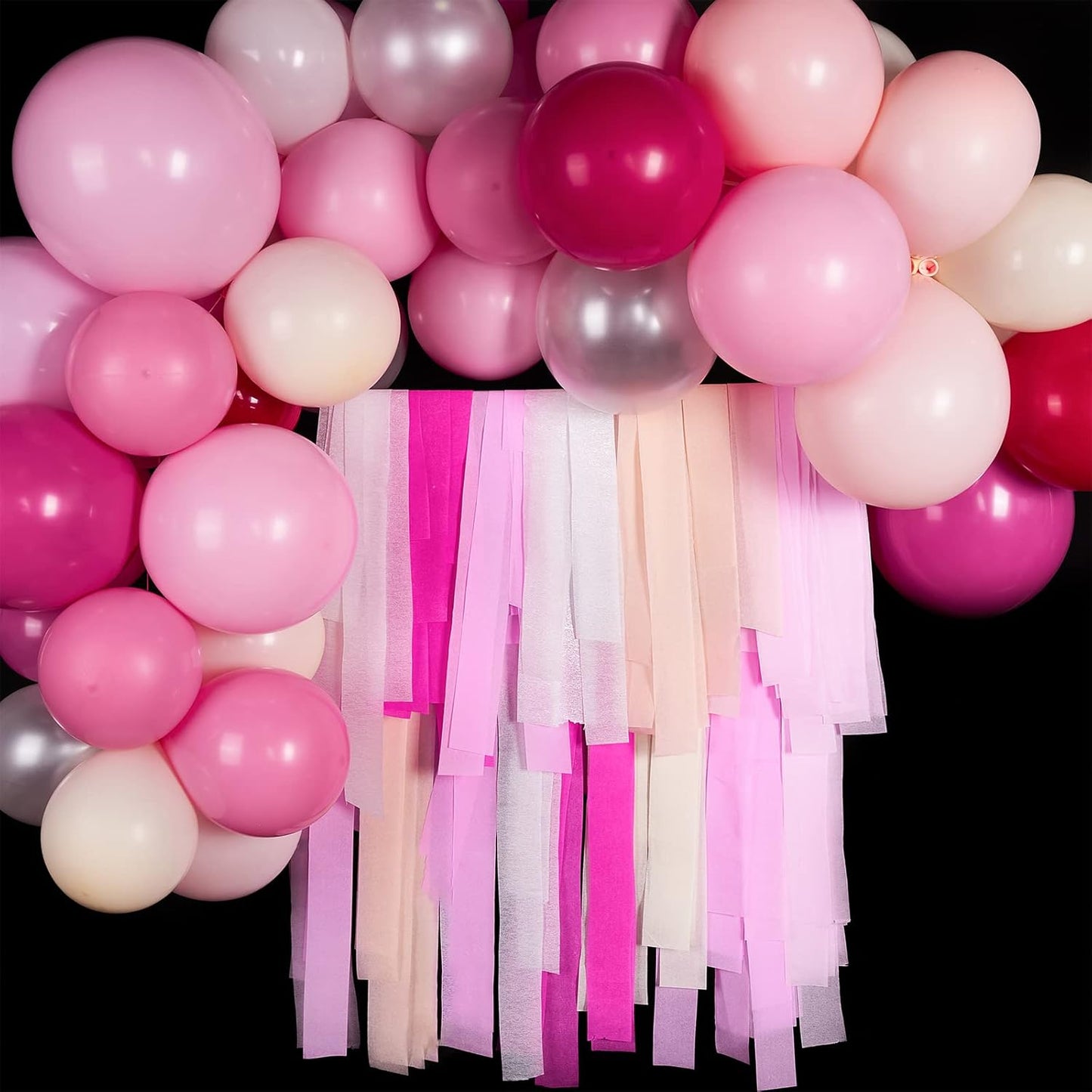 PartyWoo Crepe Paper Streamers 4 Rolls 328ft, Pack of Light Pink Crepe Paper for Party, Wedding, Birthday & Baby Shower Decorations (1.8 Inch x 82 Ft/Roll)