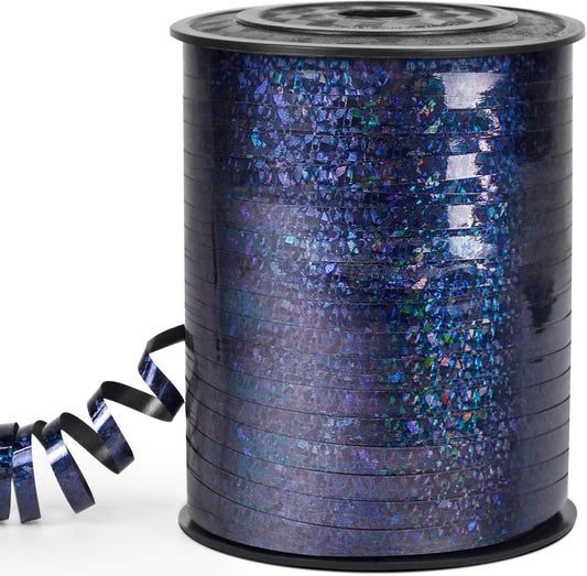 Black Curling Ribbon 500 Yard, Shiny Metallic String for Gift Wrapping, Balloon, Florist Flower - 3/16" Thin Curly Gift Ribbon