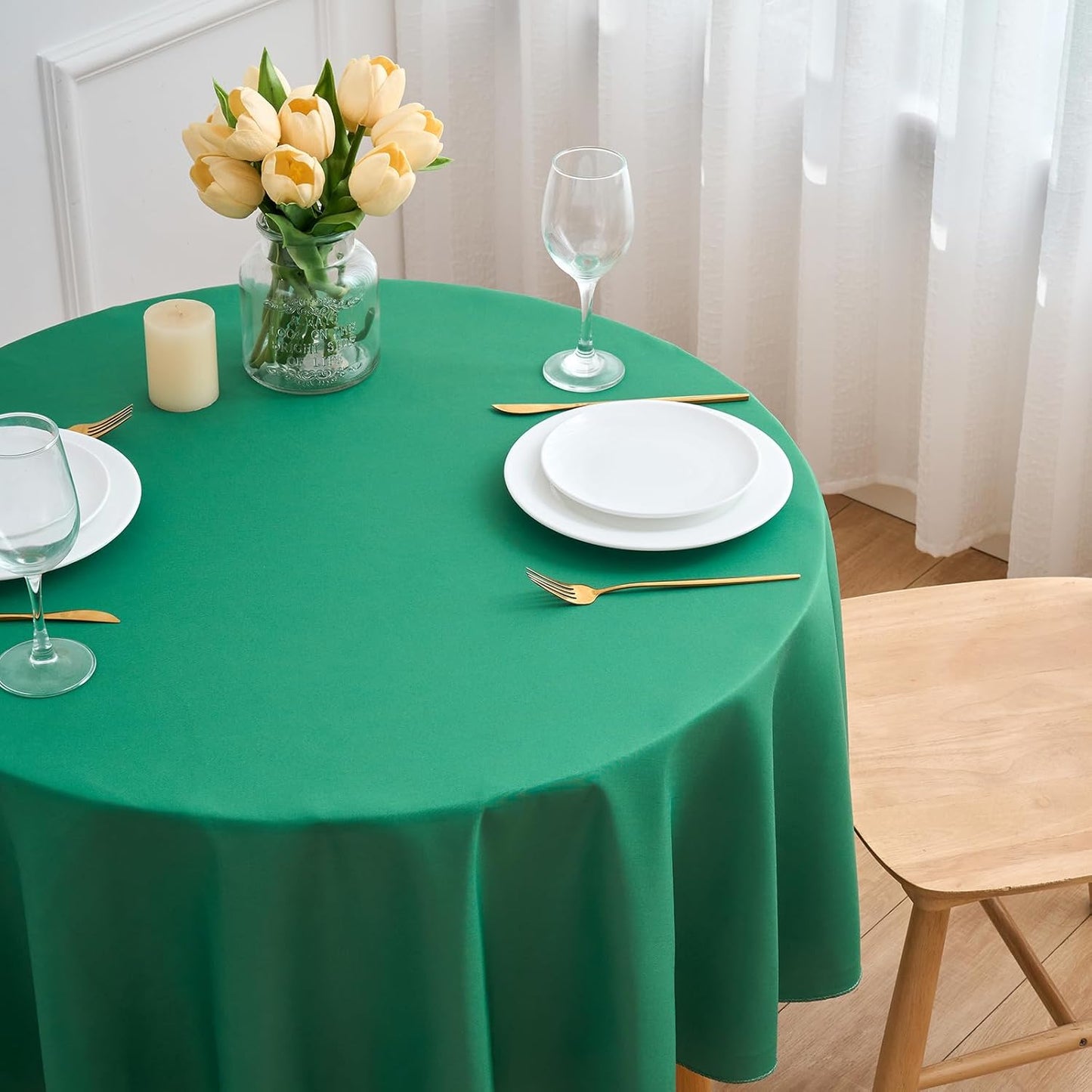 Hunter 6 Pack Round 60 Inch Tablecloth, Premium Polyester Table Cloth Washable Table Cover Stain and Wrinkle Resistant Decorative Table Cover for Party Wedding